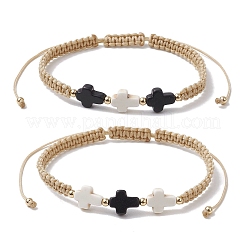 2 pz braccialetti intrecciati in cordino di nylon cerato per donna uomo&nbsp;BJEW-JB11298