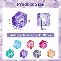 210 шт. 7 цвета прозрачные хрустальные стеклянные бусины&nbsp;EGLA-HS0001-04