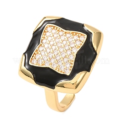 Messing Micro Pave Zirkonia Manschette offene Ringe&nbsp;CU-CBAB3AD-13G