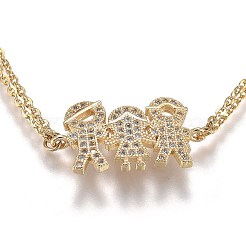 Латунные браслеты с микропаве из чистого кубического циркония&nbsp;BJEW-Z003-21G