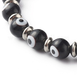Braccialetti elasticizzati fatti a mano con perline malocchio&nbsp;BJEW-JB06466-02