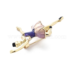 Tänzerin Legierung lila & rosa Emaille Pin Broschen&nbsp;JEWB-C037-06G