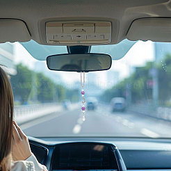 2 шт. подвеска для зеркала заднего вида автомобиля из натурального черного оникса&nbsp;HJEW-CA00066