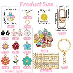 Kits de accesorios para llaveros de letras y flores (DIY)&nbsp;DIY-BM0002-22