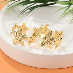 Цветочные латунные манжеты для женщин&nbsp;RJEW-B119-14G-02