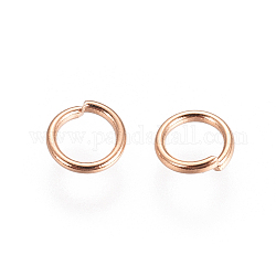 304 из нержавеющей стали открыты кольца прыжок, розовое золото , 22 датчик, 4x0.6 мм, внутренний диаметр: 2.5 мм