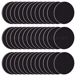 Fingerinspire 50шт акриловые плоские круглые фигурки дисплей базы, чёрные, 3x0.2 см