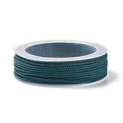 Плетеные нити нейлона, окрашенные, завязывая шнур, для китайского вязания, ремесла и изготовление ювелирных изделий, темно-зеленый, 1 мм, около 21.87 ярда (20 м) / рулон