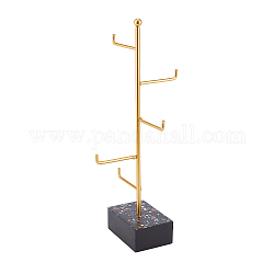 Eisen-Ohrring Display-Ständer, golden, 4x4x5-1/4 Zoll (10x10x13.5 cm)