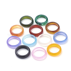 Естественный агат кольца, разноцветные, размер 6~12 (16~22 мм)