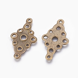 Alloy Links, Lead Free and Cadmium Free, Rhombus, Antique Bronze, about 46.5mm long, 25mm wide, 2mm thick, hole: 2mm