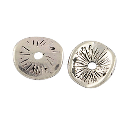 Perline distanziali ondulate in stile tibetano,  cadmio& piombo libero, torsione ciambella, argento antico, 9x1mm, Foro: 1 mm