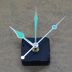 Mecanismo de movimiento de reloj de eje largo de plástico, con puntero de aluminio, negro, 56x56x16mm, pin: 12x6 mm