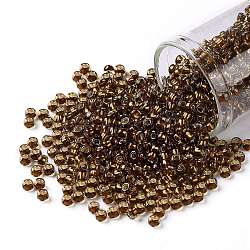 Toho perles de rocaille rondes, Perles de rocaille japonais, (2152 s) sasparilla doublée d'argent, 8/0, 3mm, Trou: 1mm, environ 222 pcs/10 g