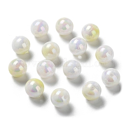 Perle acriliche opache bicolore, tondo, giallo chiaro, 10mm, Foro: 1.8 mm, circa 1020pcs/500g