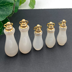 Подвески для флаконов духов из натурального агата, с металлическими крышками золотистого цвета, вазы формы, 55x18 мм