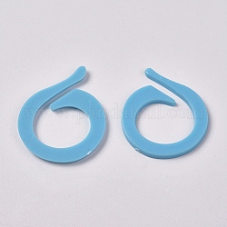 Пластиковое кольцо, маркерное кольцо стежка, поделки вязальные инструменты, синие, 27x21x1.5 мм