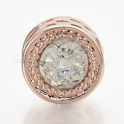Perles européennes en alliage, avec les accessoires en alliage, Perles avec un grand trou   , colonne, or rose, clair, 11.5x10mm, Trou: 5mm