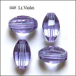 Imitation Austrian Crystal Beads, Grade AAA, Faceted, Oval, Lilac, 8x11mm, Hole: 0.9~1mm