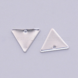 Латунь подвески, треугольные, платина, 11.5x13x1 мм, отверстие : 1 мм