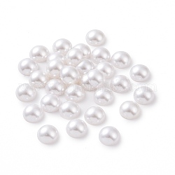 Cabujones de perlas de imitación de plástico ABS, semicírculo, blanco, 12x5.5mm, aproximamente 1000 unidades / bolsa