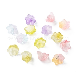 Perles en verre electroplate, flores convallaires, couleur mixte, 10x11x6.5mm, Trou: 1.2mm