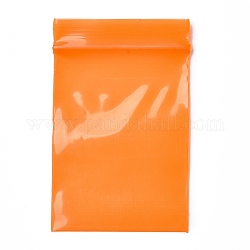 Einfarbige Pe Zip Lock Taschen, wiederverschließbare kleine Schmuckaufbewahrungstaschen, selbstdichtender Beutel, Top-Dichtung, Rechteck, orange, 6.3x4 cm (± 1~3 mm), einseitige Dicke: 2.7 mil (0.07 mm), ca. 90~100 Stk. / Beutel