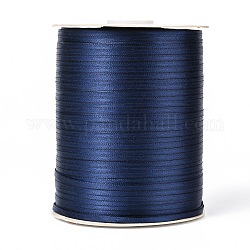 Двухсторонняя атласная лента, Полиэфирная лента, темно-синий, 1/8 дюйм (3 мм), о 880yards / рулон (804.672 м / рулон)