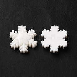 Cabochons de noël en résine opaque, flocon de neige, flocon de neige, 19x19x5.5mm
