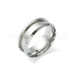 201 impostazioni per anelli scanalati in acciaio inossidabile, anello del nucleo vuoto, per la realizzazione di gioielli con anello di intarsio, colore acciaio inossidabile, formato 8, 8mm, diametro interno: 18mm