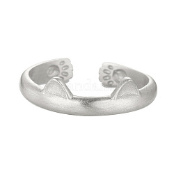 Shegrace lindo diseño 925 anillos de plata de ley, anillos abiertos, con orejas de gato, plata, 17mm
