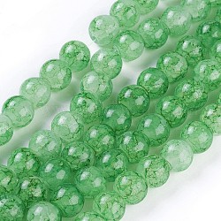 Chapelets de perles en verre peint par pulvérisation, ronde, vert de mer, 10~10.5mm, Trou: 1.5mm, Environ 84 pcs/chapelet, 31.4 pouce (80 cm)