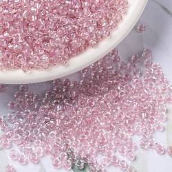 Miyuki runde Rocailles Perlen, japanische Saatperlen, Phantasie gefüttert weich, (rr3639) Phantasie gefüttert zartes Rosa, 8/0, 3 mm, Bohrung: 1 mm, über 422~455pcs / Flasche, 10 g / Flasche
