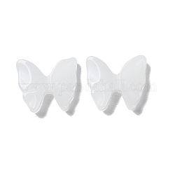 Cabuchones de cristal, mariposa, blanco, 16x17.5x4mm