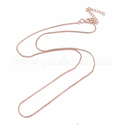 Латунная венецианская цепочка, Ожерелья с цепочкой, с застежками из лобстера и удлинителем цепи, долговечный, розовое золото , 16.65 дюйм (42.3 см), 0.8 мм