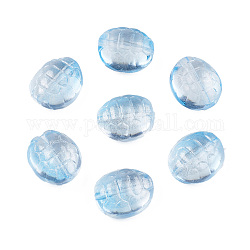 Perlas de vidrio pintado en aerosol transparente, tortuga, luz azul cielo, 12x11x7mm, agujero: 1 mm
