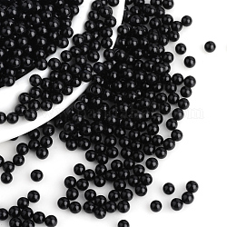 Perline acrilico perla imitato, Senza Buco, tondo, nero, 7mm, circa 2000pcs/scatola