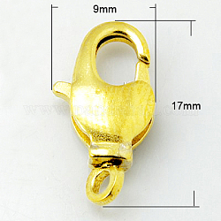 Brass Swivel Lobster Claw Clasps, Swivel Snap Hook, Nickel Free, Golden, 17x9x3.5mm, Hole: 2mm