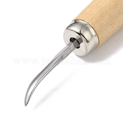 Wood Burnisher Lifter for Diamond Gemstone Setting, with Curved Stainless Steel Head, Jewelry Embedding Tool, Stainless Steel Color, 15.5x2.45cm