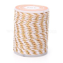 Cordón de polialgodón de 4 capa, cuerda de algodón macramé hecha a mano, para colgar en la pared de cuerda, diy artesanal hilo de tejer, blanco navajo, 1.5mm, alrededor de 4.3 yarda (4 m) / rollo