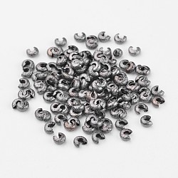 Couvre de perles à écraser en laiton , gunmetal, 3 mm de diamètre, Trou: 1mm