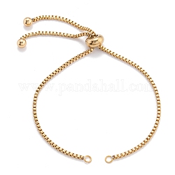 304 fabrication de bracelet chaîne en acier inoxydable, fabrication de bracelets coulissants, or, 8-5/8 pouce (22 cm), 1.5mm, Trou: 3mm