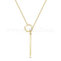 Ожерелья с подвесками shegrace 925 из стерлингового серебра, с классом ааа кубического циркония и кабельными цепями, золотые, 27.16 дюйм (69 см)
