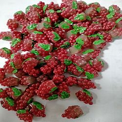 Abalorios de resina, alimento de imitación, ningún agujero, uvas, rojo, 16x13x10mm