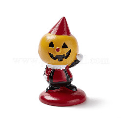 Decoraciones caseras de la exhibición del hogar de la mini resina del tema de halloween, personaje de calabaza payaso, de color rojo oscuro, 27.5x47.5mm