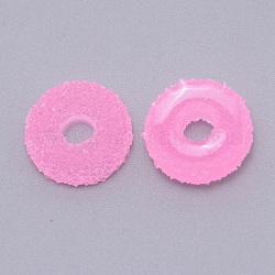 Соединительные кольца из непрозрачной смолы, имитация пончика, для аксессуаров своими руками, ярко-розовый, 16x5.5 мм, внутренний диаметр: 5 мм