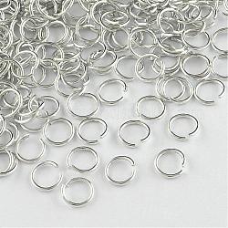 Алюминиевая проволока открыты кольца прыжок, серебряные, 18 датчик, 8x1.0 мм, Около 18000 шт / 1000 г