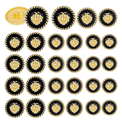 PH PandaHall 24pcs Metal Blazer Button, 3 Size Antique Lion Buttons Single Hole Sewing Buttons Black Golden Shank Buttons for Men Women Clothing Suits Coats Uniform DIY Crafts, 18/20/23mm