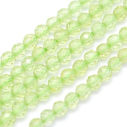 Chapelets de perles en préhnite naturelle, ronde, facette, 3mm, Trou: 0.5mm, Environ 135 pcs/chapelet, 15.3 pouce (39 cm)