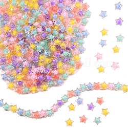 Perles en acrylique transparente, Perle en bourrelet, facette, étoiles du nord, couleur mixte, 14x15x8.5mm, Trou: 2mm, environ 310 pcs/300 g